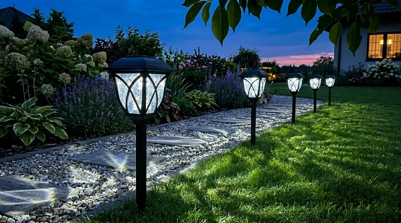 Lampy solarne SolarCrystal w ogrodzie