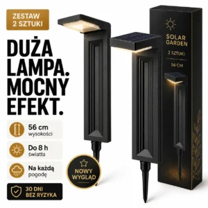 Lampa solarna słupek 3000K komplet 2szt