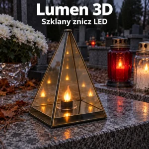 Lumen 3D - lustrzany znicz LED 20cm